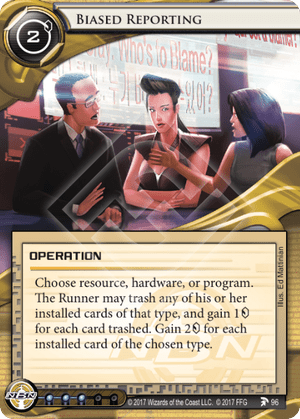 Android Netrunner Biased Reporting Image